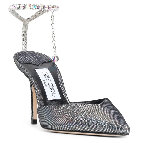 NIB Jimmy Choo Saeda 85 - Silver/Multicolor size 38 - Picture 10 of 15